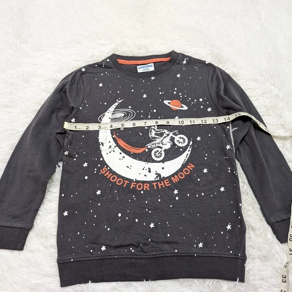 Pebbles Unisex Crew neck Fleece Lined Gray Long Sleeve Sweatshirt for 8Y NWOT - Picture 4 of 6